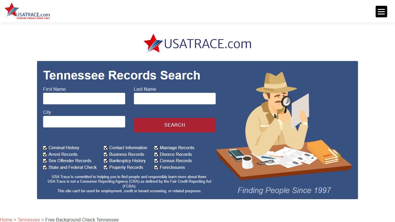 Free Background Check Tennessee - USATrace.com